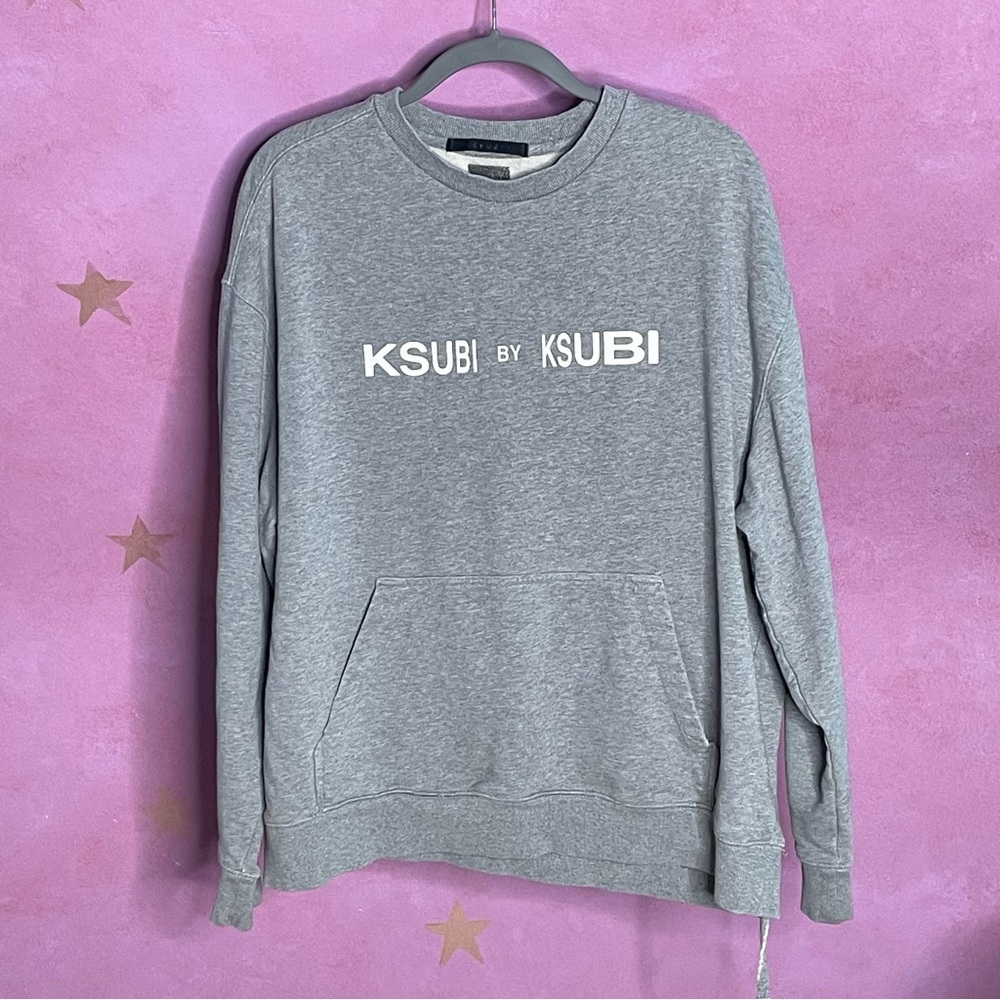 Ksubi By Ksubi Crew Neck Sweatshirt Mens Medium Gray Cotton Streetwear Pullover